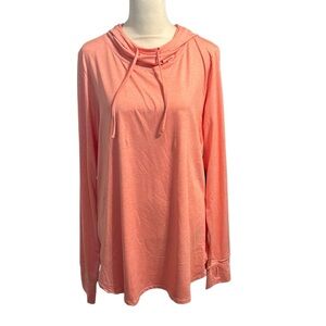 REEBOK slim fit moisture wick lightweight long sleeve hoodie